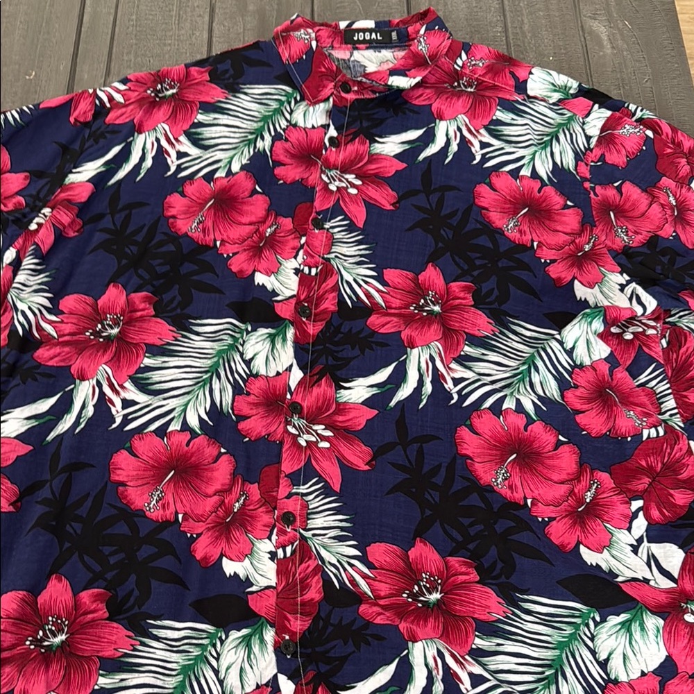 Jogal Men’s Floral Navy Shirt